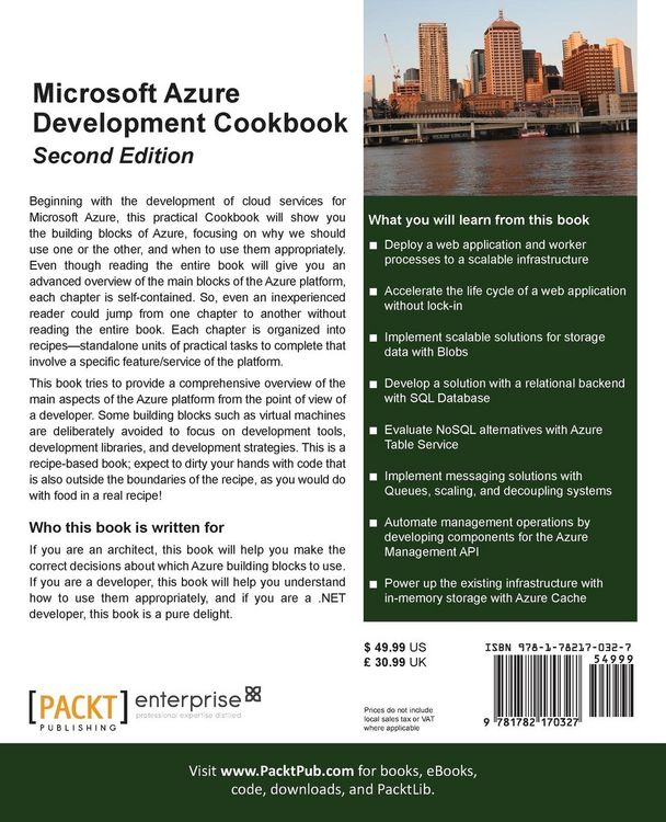 Produktbild: Microsoft Windows Azure Development Cookbook