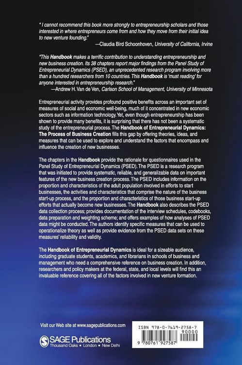 Produktbild: Handbook of Entrepreneurial Dynamics