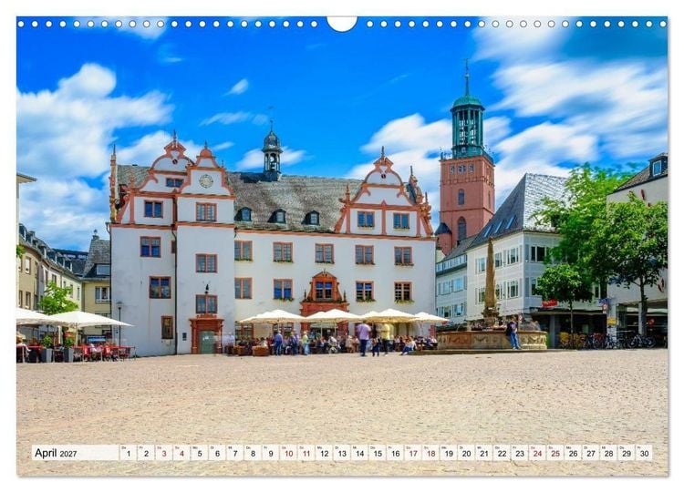Produktbild: Ein Blick auf Darmstadt in Farbe (Wandkalender 2027 DIN A3 quer), CALVENDO Monatskalender