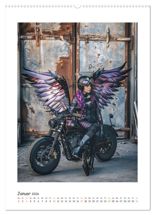 Produktbild: Fahrt ins Abenteuer - Angel-Bikerinnen erkunden die Welt (hochwertiger Premium Wandkalender 2026 DIN A2 hoch), Kunstdruck in Hochglanz