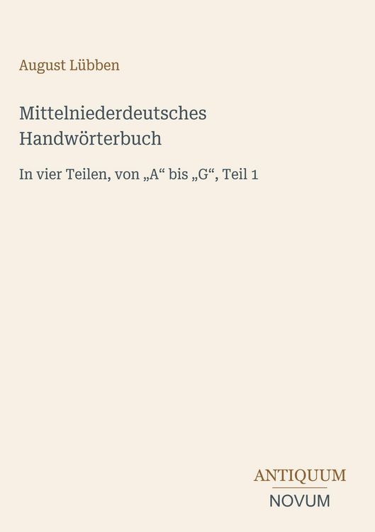 Produktbild: Mittelniederdeutsches Handw&ouml;rterbuch