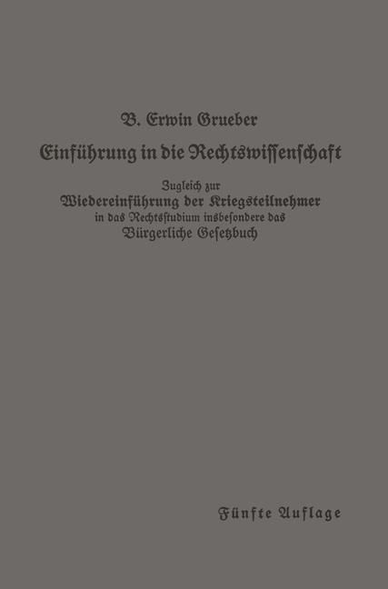 Produktbild: Einf&uuml;hrung in die Rechtswissenschaft