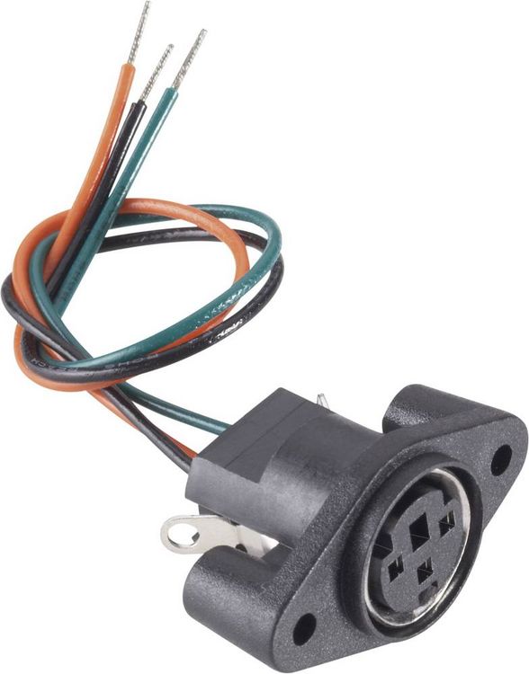 Produktbild: BKL Electronic 0204025 Miniatur-DIN-Rundsteckverbinder Buchse, Einbau vertikal Polzahl: 4 Schwarz 1 St.