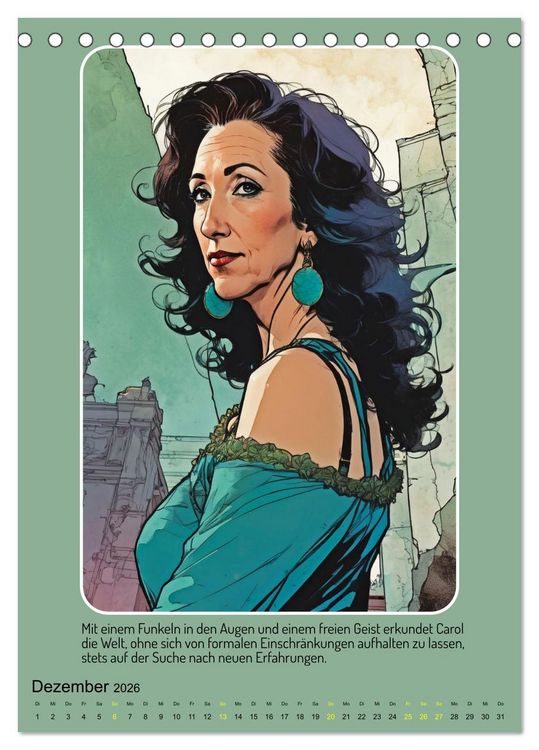 Produktbild: Starke Frauen im Comicbook-Stil (Tischkalender 2026 DIN A5 hoch), CALVENDO Monatskalender