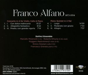 Produktbild: Alfano:Concerto for Violin,Cello&Piano,Piano Quint