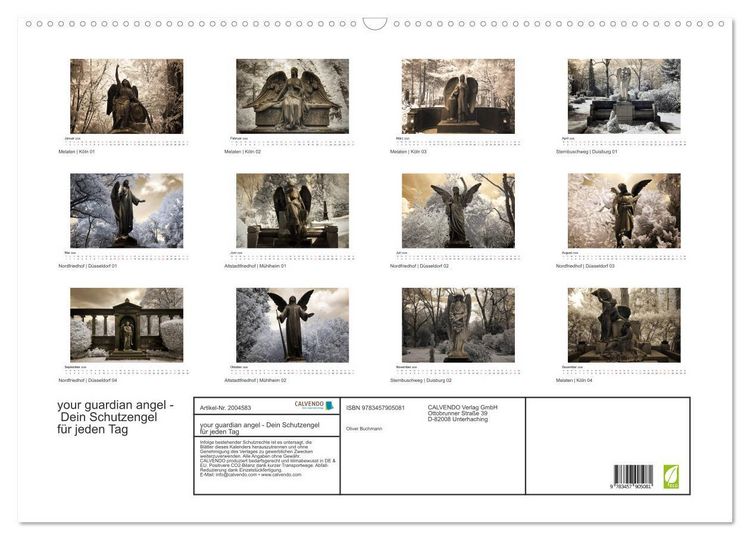 Produktbild: your guardian angel - Dein Schutzengel f&uuml;r jeden Tag (Wandkalender 2026 DIN A2 quer), CALVENDO Monatskalender