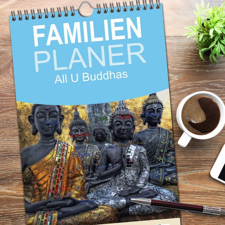 Produktbild: Familienplaner 2026 - All U Buddhas mit 5 Spalten (Wandkalender, 21 x 45 cm) CALVENDO