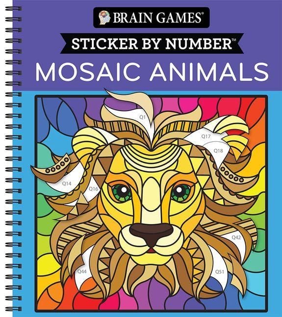 Produktbild: Brain Games - Sticker by Number: Mosaic Animals (28 Images to Sticker)