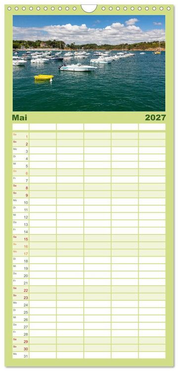 Produktbild: Familienplaner 2027 - Cornouaille - Ein Ausflug in den S&uuml;dwesten der Bretagne mit 5 Spalten (Wandkalender, 21 x 45 cm) CALVENDO