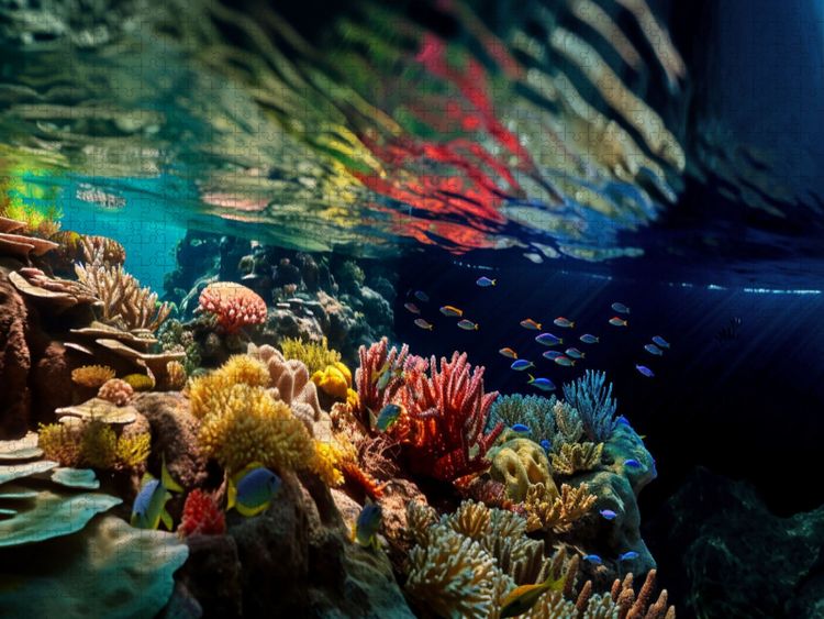 Produktbild: CALVENDO Puzzle Korallenriff unter der Wasseroberfl&auml;che | 2000 Teile Lege-Gr&ouml;&szlig;e 90x67cm Foto-Puzzle f&uuml;r gl&uuml;ckliche Stunden