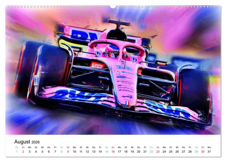Produktbild: Formel 1 kreativ - Digital Art von Jean-Louis Glineur (hochwertiger Premium Wandkalender 2026 DIN A2 quer), Kunstdruck in Hochglanz