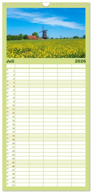 Produktbild: Familienplaner 2026 - Fehmarn - "fe mer" nat&uuml;rlich "am Meer gelegen" mit 5 Spalten (Wandkalender, 21 x 45 cm) CALVENDO