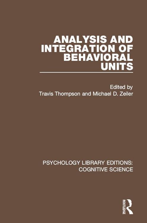 Produktbild: Analysis and Integration of Behavioral Units