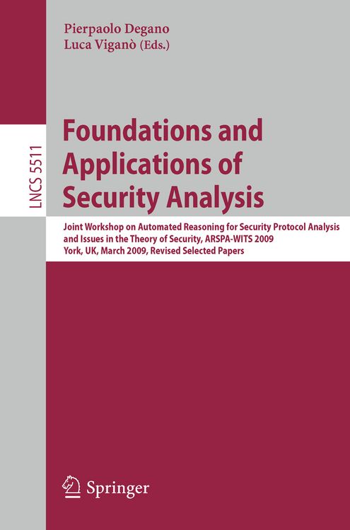 Produktbild: Foundations and Applications of Security Analysis