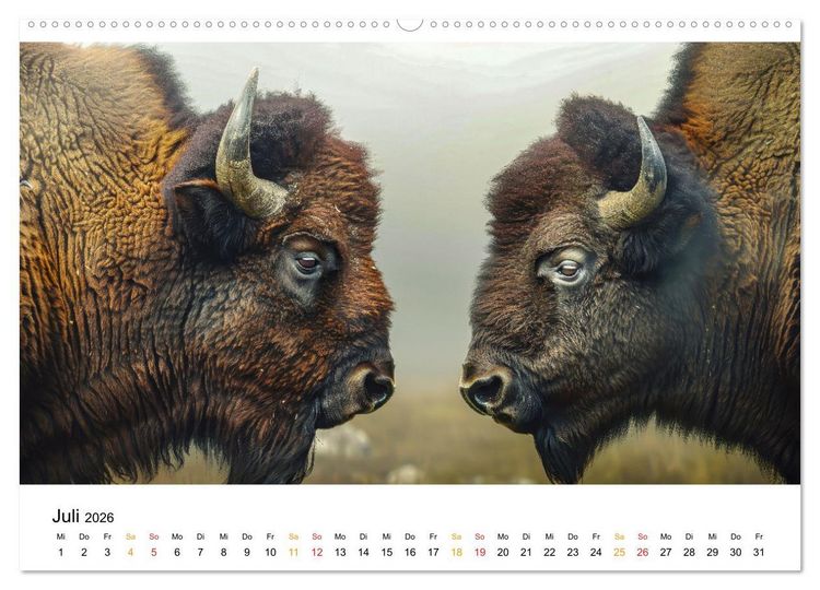 Produktbild: B&uuml;ffel - Ikonen der Wildnis (Wandkalender 2026 DIN A2 quer), CALVENDO Monatskalender