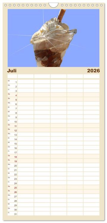 Produktbild: Familienplaner 2026 - Der Kaffee ist fertig mit 5 Spalten (Wandkalender, 21 x 45 cm) CALVENDO