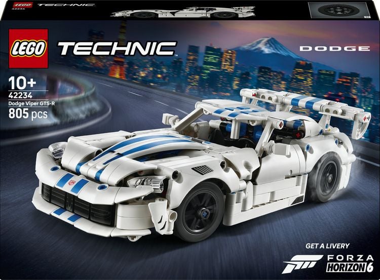 Produktbild: LEGO Technic 42234 Dodge Viper GTS-R Sportwagen, Bauset, Rennauto mit Lenkung und V10-Motor