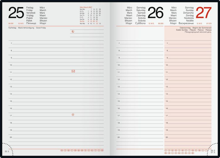 Produktbild: rido/id&eacute; 7026003907 Buchkalender Mod. Mentor 2027 A5, Kunststoff, schwarz