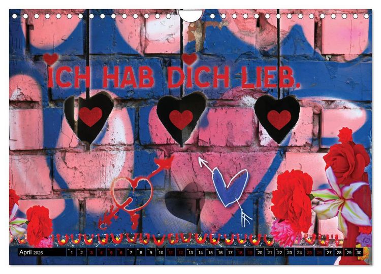 Produktbild: Herzig Liebesbotschaften (Wandkalender 2026 DIN A4 quer), CALVENDO Monatskalender