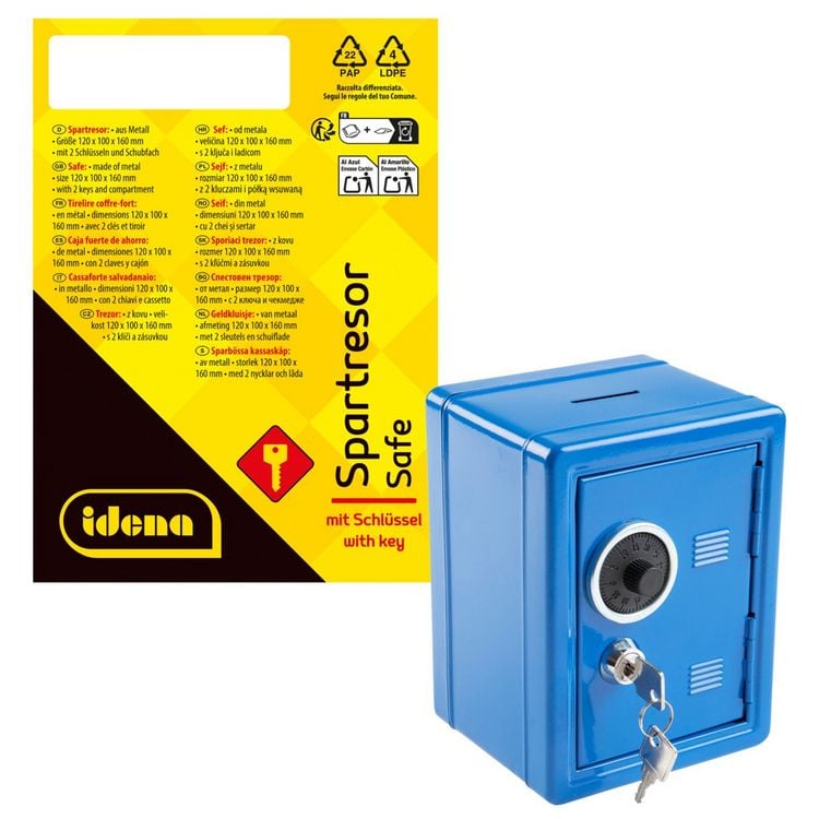 Produktbild: Idena Spartresor aus Metall blau 12x10x16cm