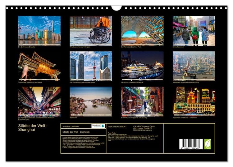 Produktbild: St&auml;dte der Welt - Shanghai (Wandkalender 2026 DIN A3 quer), CALVENDO Monatskalender