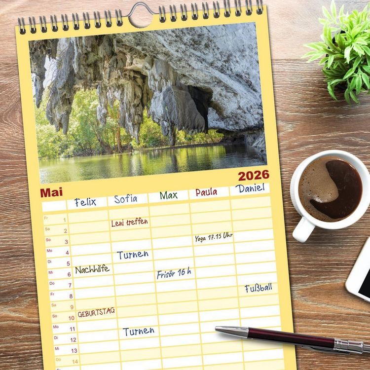 Produktbild: Familienplaner 2026 - Thailand - Die Sch&ouml;nheit Asiens mit 5 Spalten (Wandkalender, 21 x 45 cm) CALVENDO