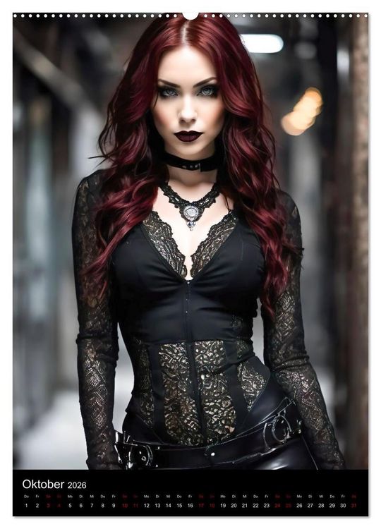 Produktbild: Wunderschöne Gothic Divas (Wandkalender 2026 DIN A2 hoch), CALVENDO Monatskalender