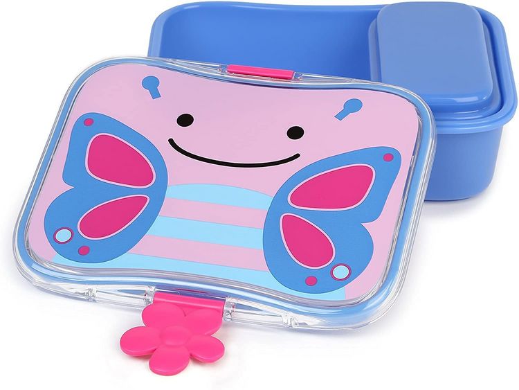 Produktbild: Du wirst dieses bunte, 4-teilige Set lieben, das sich hervorragend eignet, um das Pausenbrot in die Schule oder einen Snack in den Park mitzunehmen. Das Set f&uuml;r &bdquo;gro&szlig;e Kinder&ldquo; f&ouml;rdert das selbstst&auml;ndige Essen und enth&auml;lt einen kleineren Snackbeh&auml;lter