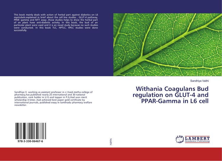 Produktbild: Withania Coagulans Bud regulation on GLUT-4 and PPAR-Gamma in L6 cell