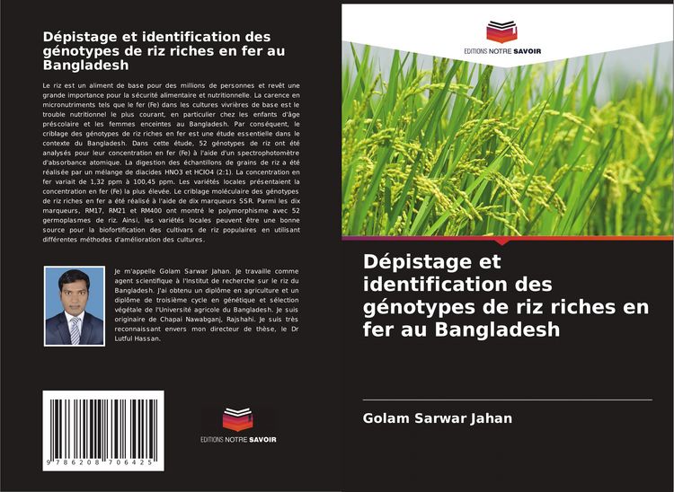 Produktbild: D&eacute;pistage et identification des g&eacute;notypes de riz riches en fer au Bangladesh