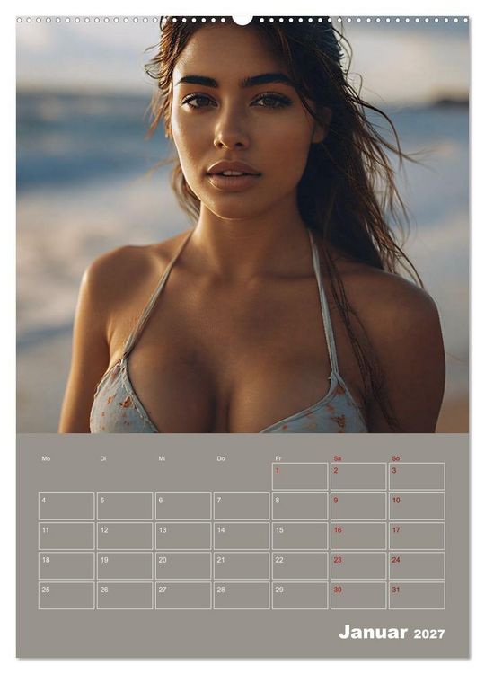 Produktbild: Latina Bikini Kalender: Glamour&ouml;se KI-Kunst mit hei&szlig;en Latina Models (hochwertiger Premium Wandkalender 2027 DIN A2 hoch), Kunstdruck in Hochglanz
