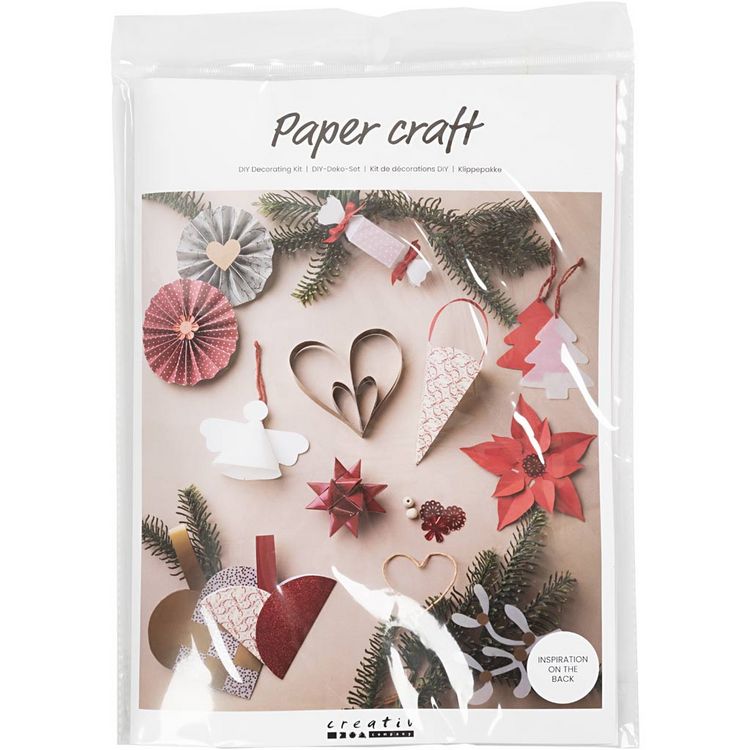 Produktbild: Creativ Company Packung mit Motiven zum Ausschneiden, Weihnachten, Natur, Rot, Wei&szlig;