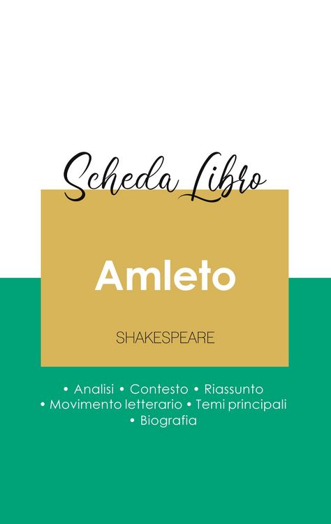 Produktbild: Scheda libro Amleto di Shakespeare (analisi letteraria di riferimento e riassunto completo)
