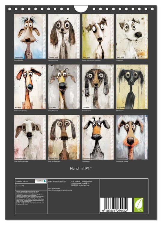Produktbild: Hund mit Pfiff (Wandkalender 2026 DIN A4 hoch), CALVENDO Monatskalender