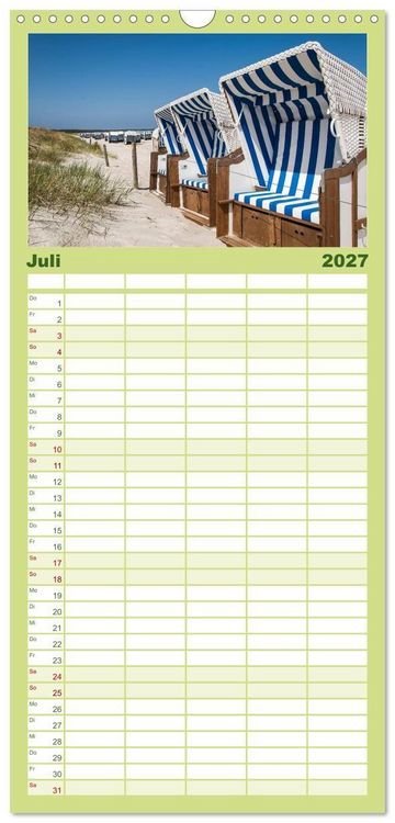 Produktbild: Familienplaner 2027 - Ostsee, Fischland-Dar&szlig; mit 5 Spalten (Wandkalender, 21 x 45 cm) CALVENDO