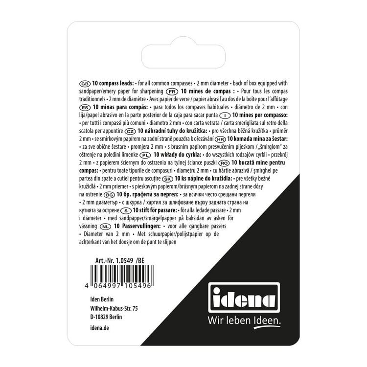Produktbild: Idena Zirkel Minen in Dose mit Schleifpapier 10 St&uuml;ck