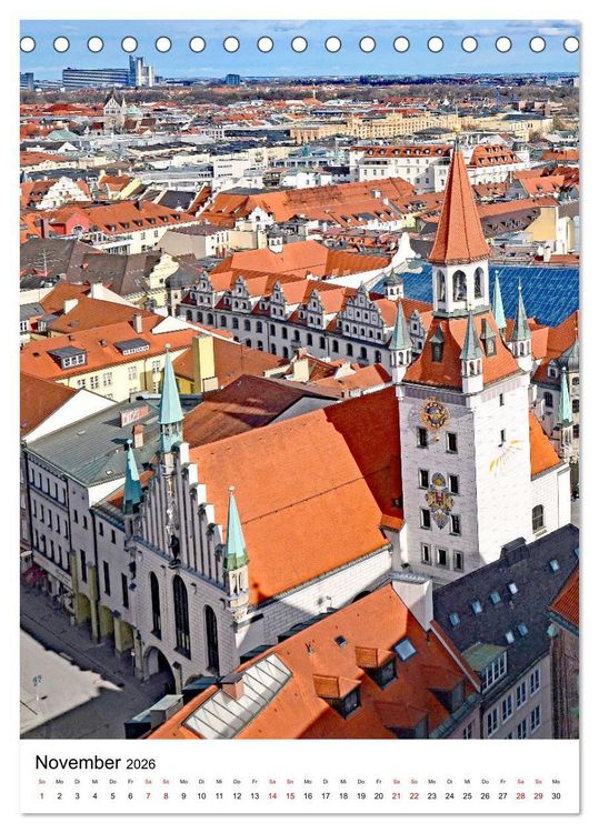 Produktbild: M&uuml;nchen Blick vom Alten Peter (Tischkalender 2026 DIN A5 hoch), CALVENDO Monatskalender