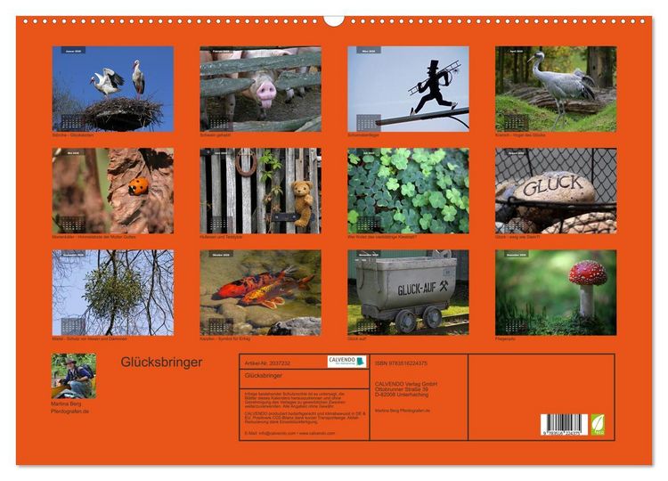 Produktbild: Gl&uuml;cksbringer (Wandkalender 2026 DIN A2 quer), CALVENDO Monatskalender