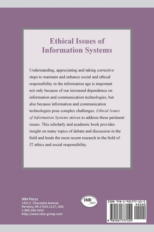 Produktbild: Ethical Issues of Information Systems