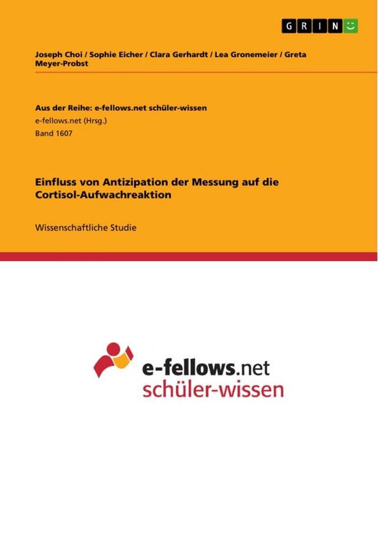 Produktbild: Einfluss von Antizipation der Messung auf die Cortisol-Aufwachreaktion