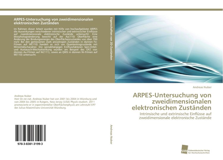 Produktbild: ARPES-Untersuchung von zweidimensionalen elektronischen Zust&auml;nden
