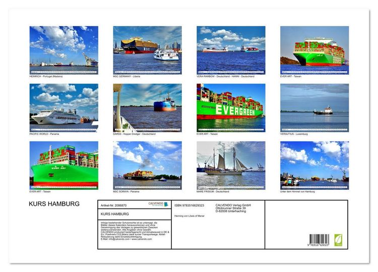 Produktbild: KURS HAMBURG (Wandkalender 2026 DIN A2 quer), CALVENDO Monatskalender