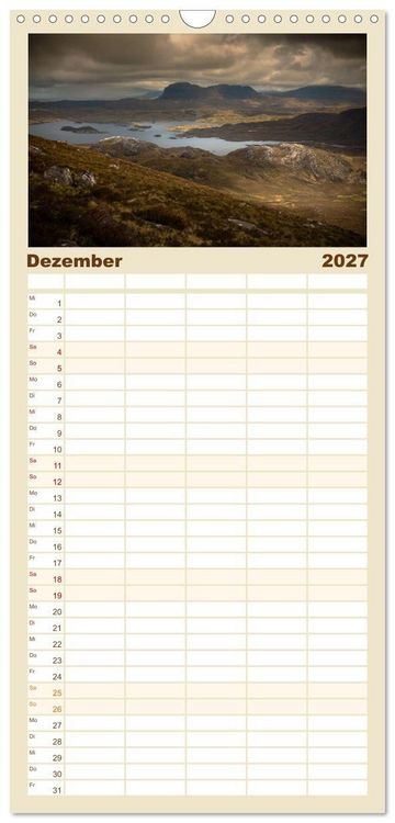 Produktbild: Familienplaner 2027 - Die Highlands - Schottlands rauher Nordwesten mit 5 Spalten (Wandkalender, 21 x 45 cm) CALVENDO