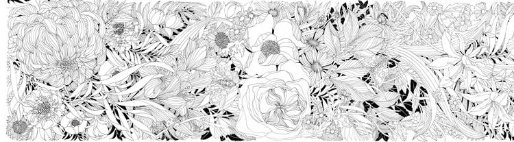 Produktbild: Bl&uuml;ten-Panorama | Atemberaubendes Blumen-Leporello zum Ausmalen und Aufstellen