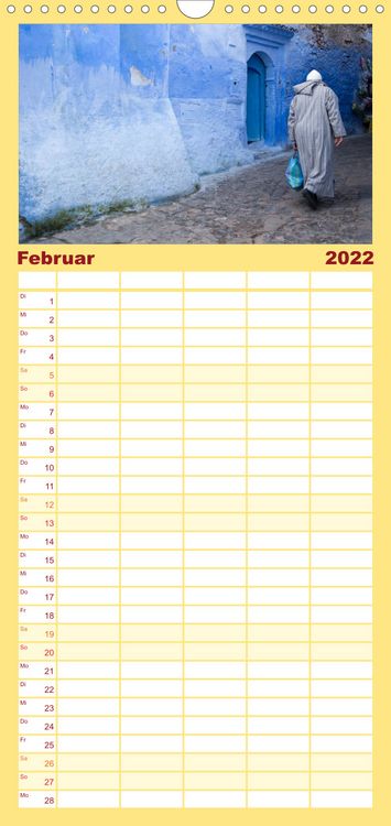 Produktbild: Familienplaner Chefchaouen - Blaue Stadt in Marokko (Wandkalender 2022 , 21 cm x 45 cm, hoch)