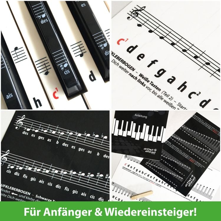 Produktbild: ARTIST AHEAD Noten Aufkleber f&uuml;r Klavier & Keyboard
