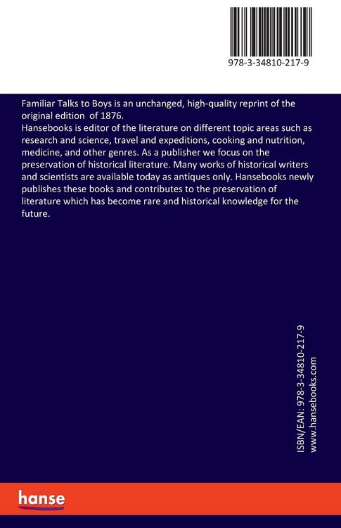 Produktbild: Familiar Talks to Boys