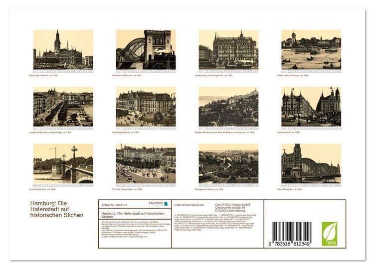 Produktbild: Hamburg: Die Hafenstadt auf historischen Stichen (Wandkalender 2026 DIN A4 quer), CALVENDO Monatskalender