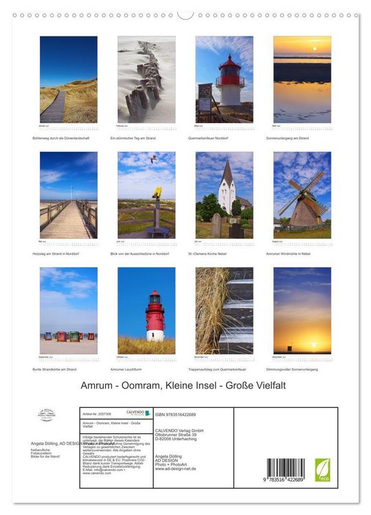 Produktbild: Amrum - Oomram, Kleine Insel - Gro&szlig;e Vielfalt (hochwertiger Premium Wandkalender 2026 DIN A2 hoch), Kunstdruck in Hochglanz