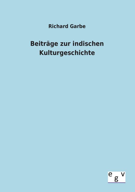 Produktbild: Beitr&auml;ge zur indischen Kulturgeschichte